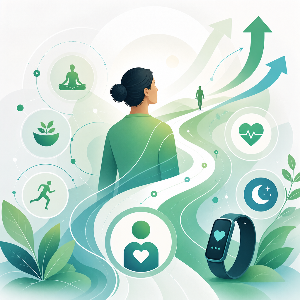 Person-centred prevention pathway with digital health motifs